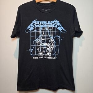 Metallica 'Ride the Lightning' T-Shirt Medium Black